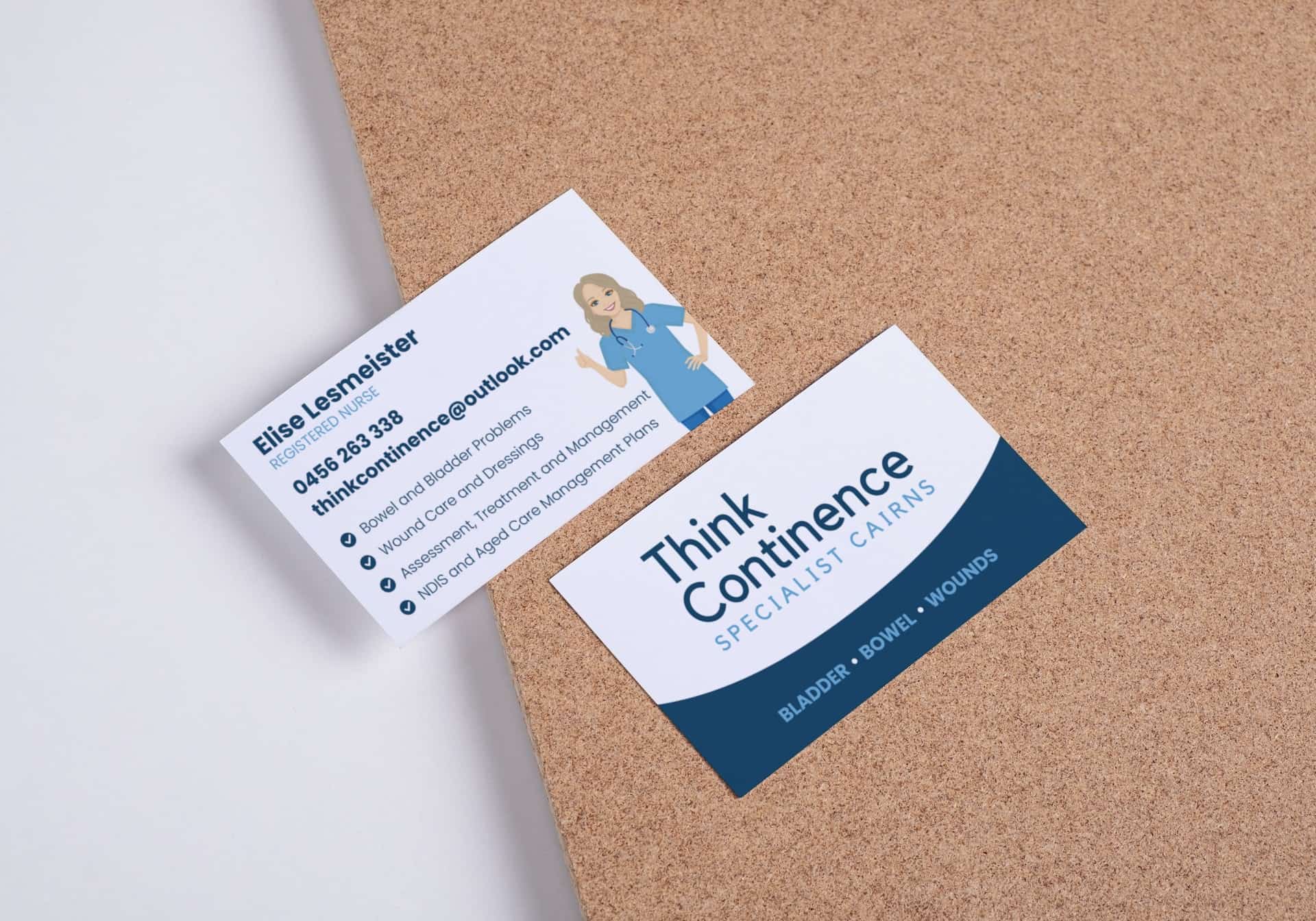 Think Continence - Business Cards (v1) Mockup